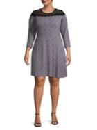 Michael Michael Kors Plus Lace Tweed Print Mini Dress