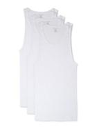Nautica Solid Pure Cotton Ribbed Tank Top- Set Of 3
