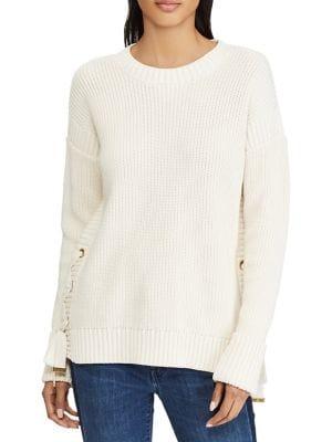 Lauren Ralph Lauren Lace-up Cotton Sweater
