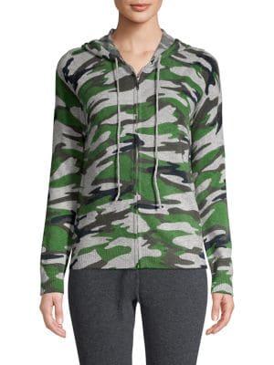 Ply Cashmere Zip-front Camo Hoodie