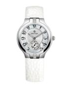 Phillip Stein Ladies Sport Watch With White Leather Strap