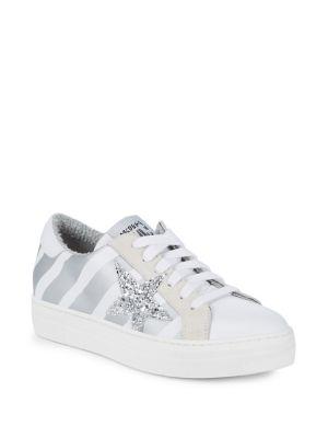 Meline Striped Leather Sneakers