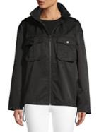 Karl Lagerfeld Paris Hooded Logo Script Windbreaker Jacket
