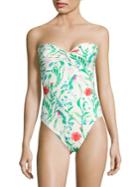 Kate Spade New York Marina Beach Floral One-piece Bandeau Swimsuit