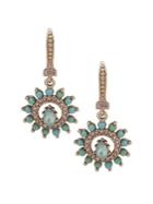 Marchesa Goldtone And Crystal Circle Drop Earrings