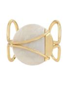 H Halston Rising Moon Crystal Pearlized Open Cuff Bracelet