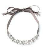 Carolee Crystal Abbey Crystal Grosgrain Ribbon Choker Necklace
