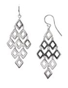 Lord & Taylor Sterling Silver Diamond Link Drop Earrings