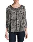 Context Swirl-accented Patterned Top