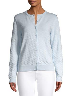 Lord & Taylor Long Sleeve Textured Cardigan