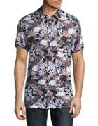 Selected Homme Printed Short-sleee Button-down Shirt