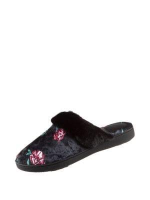 Isotoner Signature Velour Faux-fur Clog Slippers