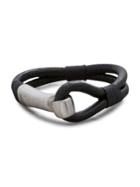 Lord & Taylor Men's Oxidized Stainless Steel Leather Hook Bracelet