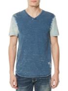 Buffalo David Bitton Todrin Distressed Colorblock V-neck Tee