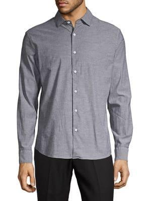 Black Brown Long Sleeve Button-down Shirt