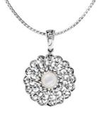 Lord & Taylor 925 Sterling Silver & 25mm White Pearl Flower Pendant