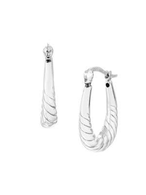 Lord & Taylor Spiral Sterling Silver Hoop Earrings