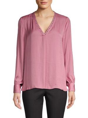 Vince Camuto Embellished V-neck Blouse