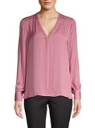 Vince Camuto Embellished V-neck Blouse