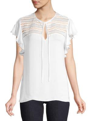 Bailey 44 Short Sleeve Tie-neck Top