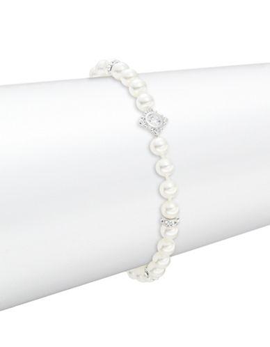Nadri Crystal Accented Faux Pearl Bracelet