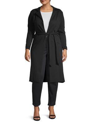 Quiz Plus Crepe Tie Waist Coat