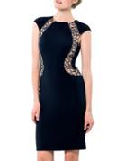 Glamour By Terani Couture Embellished Roundneck Dress