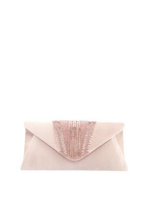 Nina Riona Beaded Satin Envelope Clutch