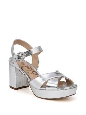 Sam Edelman Jolene Metallic Leather Platform Sandals