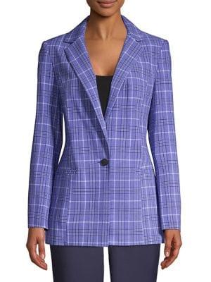 Miss Selfridge Plaid-print Notch Lapel Blazer