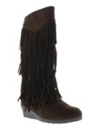 Kenneth Cole Simona Fringed Suede Wedge Boots