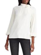Lauren Ralph Lauren Petite Tie-neck Raglan-sleeve Jersey Top