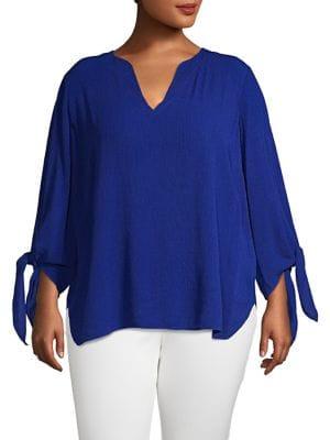 Michael Michael Kors Plus V-neck Self-tie Top