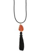 Kenneth Jay Lane Agate And Tassel Pendant Necklace