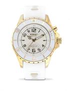 Kyboe Power White Silicone And Goldtone Stainless Steel Strap Watch, 40415