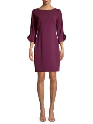 Karl Lagerfeld Paris Tulip Three-quarter Sleeve Scuba Dress