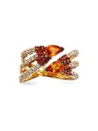 Marco Moore 14k Yellow Gold, 0.45 Tcw Diamond And Orange Sapphire Ring