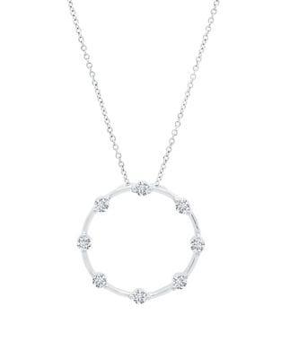 Crislu Ellipse Open Circle Pendant Necklace