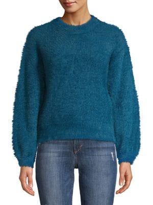 Design Lab Fuzzy Knit Balloon Sleeve Sweater