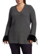 Nic+zoe Plus Warm & Fuzzy Faux Fur-trim Sweater
