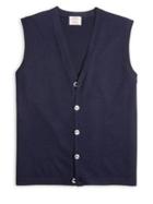 Brooks Brothers Red Fleece Buttoned Merino Wool Vest