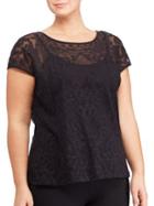 Lauren Ralph Lauren Sheer Embroidered Tee