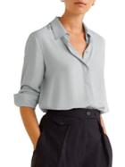 Mango Contrast Seam Button-down Shirt