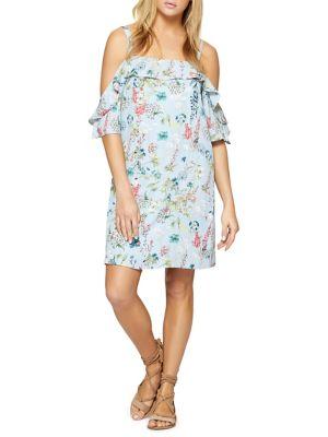 Sanctuary Floral Ruffle Cold Shoulder Dress
