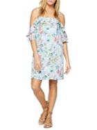 Sanctuary Floral Ruffle Cold Shoulder Dress