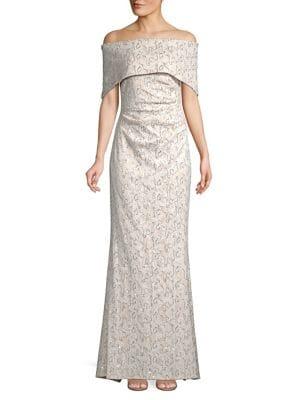 Vince Camuto Off-the-shoulder Lace Gown