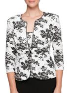Alex Evenings Two-piece Floral Print Jacket And Scoopneck Camisole Twinset