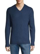 Black Brown Wool-blend V-neck Sweater