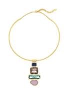 Cole Haan Colorful Agate And Crystal Collar Necklace