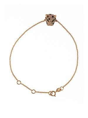 Effy Signature 14kt Rose Gold Diamond And Tsavorite Panther Bracelet
